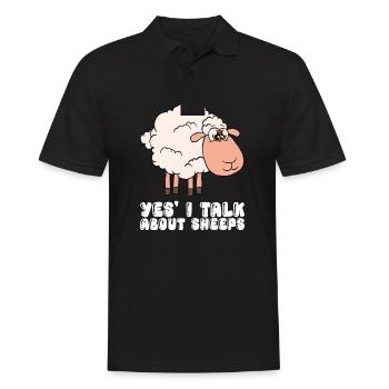 Oui, je parle de moutons - Polo Homme - noir - Devant - Kai (181cm)