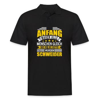 Schweißer - Männer Poloshirt - Schwarz - Vorne - Kai (181cm)