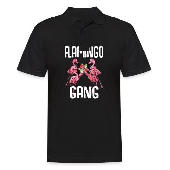 Flamingo Junggesellenabschied Frauen jga Saufen - Männer Poloshirt - Schwarz - Vorne - Kai (181cm)