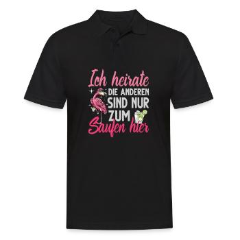 Flamingo Junggesellenabschied Frauen jga Saufen - Männer Poloshirt - Schwarz - Vorne - Kai (181cm)