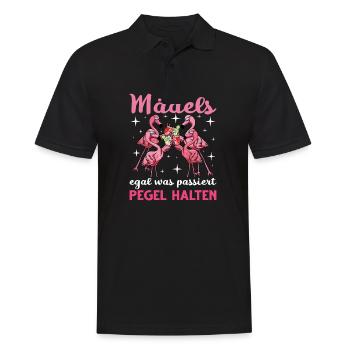 Flamingo Junggesellenabschied Frauen jga Saufen - Männer Poloshirt - Schwarz - Vorne - Kai (181cm)