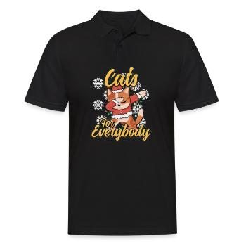 Christmas Design for a Xmas Cat Lover - Männer Poloshirt - Schwarz - Vorne - Kai (181cm)