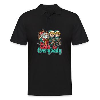 Christmas Design for a Xmas Cat Lover - Männer Poloshirt - Schwarz - Vorne - Kai (181cm)