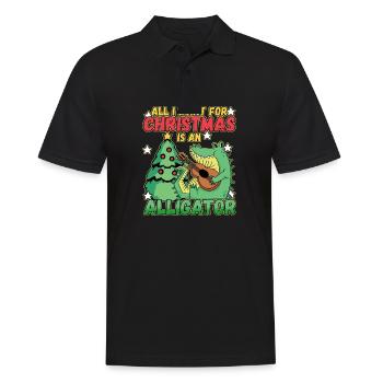 Christmas Design for a Xmas Alligator Lover - Männer Poloshirt - Schwarz - Vorne - Kai (181cm)