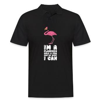 Drôles de graphismes flamants roses - Polo Homme - noir - Devant - Kai (181cm)