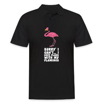 Lustige Flamingo-Grafik - Männer Poloshirt - Schwarz - Vorne - Kai (181cm)