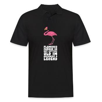 Drôles de graphismes flamants roses - Polo Homme - noir - Devant - Kai (181cm)