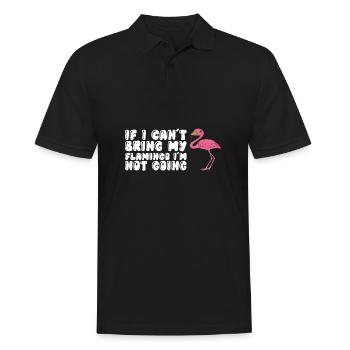 Drôles de graphismes flamants roses - Polo Homme - noir - Devant - Kai (181cm)
