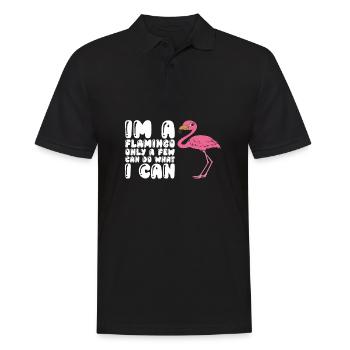 Lustige Flamingo-Grafik - Männer Poloshirt - Schwarz - Vorne - Kai (181cm)