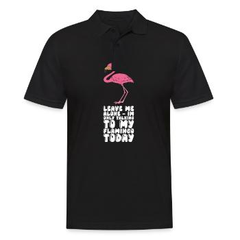 Lustige Flamingo-Grafik - Männer Poloshirt - Schwarz - Vorne - Kai (181cm)