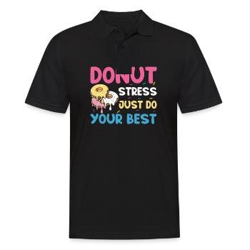 Test Day Kids - Donut Stress Just Do Your Best - Männer Poloshirt - Schwarz - Vorne - Kai (181cm)