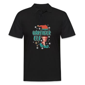 Weihnachts Elf Partnerlook Design Xmas Elfen - Männer Poloshirt - Schwarz - Vorne - Kai (181cm)