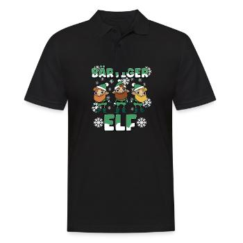 Weihnachts Elf Partnerlook Design Xmas Elfen - Männer Poloshirt - Schwarz - Vorne - Kai (181cm)