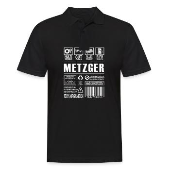 Metzger - Männer Poloshirt - Schwarz - Vorne - Kai (181cm)