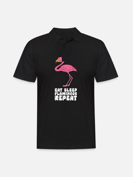 Funny flamingo graphics - Men's Polo Shirt - black