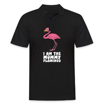 Drôles de graphismes flamants roses - Polo Homme - noir - Devant - Kai (181cm)