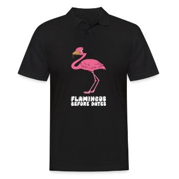 Drôles de graphismes flamants roses - Polo Homme - noir - Devant - Kai (181cm)
