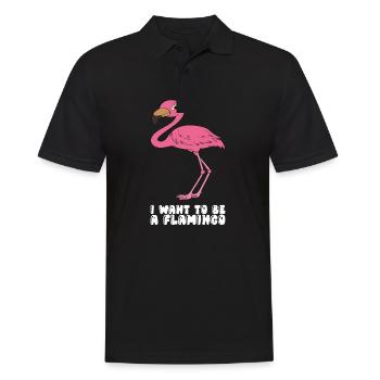 Drôles de graphismes flamants roses - Polo Homme - noir - Devant - Kai (181cm)