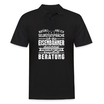 Eisenbahner - Männer Poloshirt - Schwarz - Vorne - Kai (181cm)