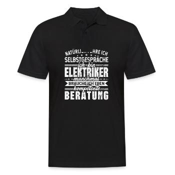Elektriker Selbstgespräche Elektroniker - Männer Poloshirt - Schwarz - Vorne - Kai (181cm)