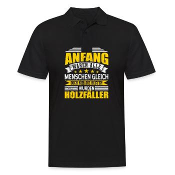 Holzfäller Alle Menschen gleich - Männer Poloshirt - Schwarz - Vorne - Kai (181cm)