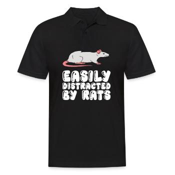 Facilement distrait par les rats - Polo Homme - noir - Devant - Kai (181cm)