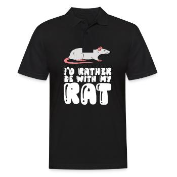 Ich Wäre Lieber Bei Meiner Ratte - Männer Poloshirt - Schwarz - Vorne - Kai (181cm)
