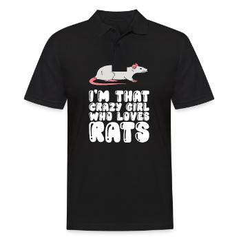 Ich Bin Das Verrückte Mädchen, Das Ratten Liebt - Männer Poloshirt - Schwarz - Vorne - Kai (181cm)