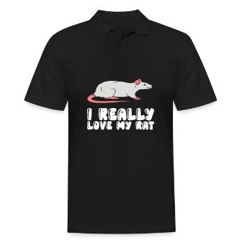 J’aime vraiment mon rat - Polo Homme - noir - Devant - Kai (181cm)