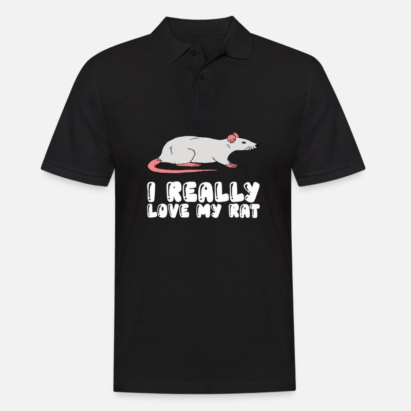 J’aime vraiment mon rat - Polo Homme - noir