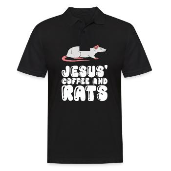 Jesus, Kaffee Und Ratten - Männer Poloshirt - Schwarz - Vorne - Kai (181cm)
