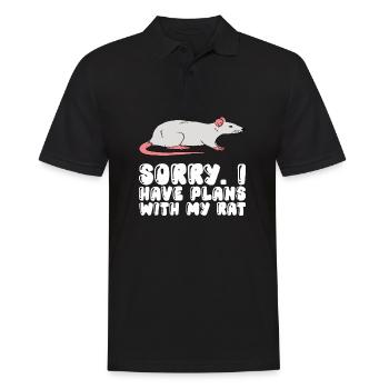 Tut Mir Leid, Ich Habe Pläne Mit Meiner Ratte - Männer Poloshirt - Schwarz - Vorne - Kai (181cm)