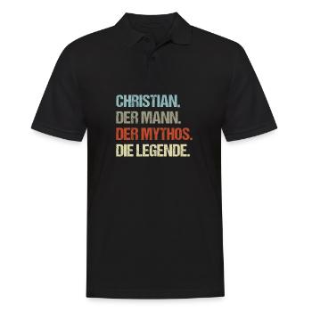 Christian der Mann der Mythos die Legende - Männer Poloshirt - Schwarz - Vorne - Kai (181cm)
