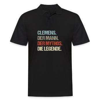 Clemens der Mann der Mythos die Legende - Männer Poloshirt - Schwarz - Vorne - Kai (181cm)