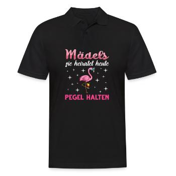 Flamingo Junggesellenabschied Frauen jga Saufen - Männer Poloshirt - Schwarz - Vorne - Kai (181cm)
