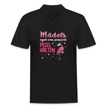 Flamingo Junggesellenabschied Frauen jga Saufen - Männer Poloshirt - Schwarz - Vorne - Kai (181cm)