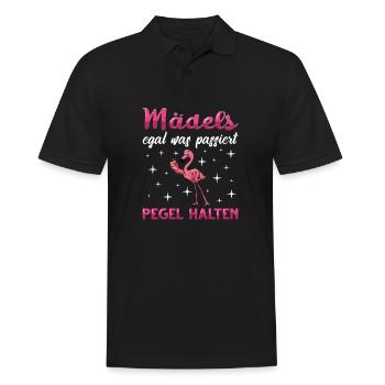Flamingo Junggesellenabschied Frauen jga Saufen - Männer Poloshirt - Schwarz - Vorne - Kai (181cm)