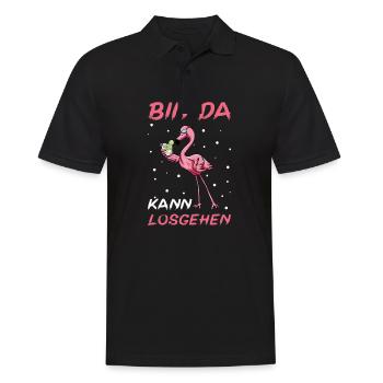 Flamingo Junggesellenabschied Frauen jga Saufen - Männer Poloshirt - Schwarz - Vorne - Kai (181cm)