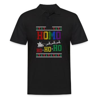 LGBT Rainbow Gay Pride Homo Lesbian Gay - Men's Polo Shirt - black - Front - Kai (181cm)