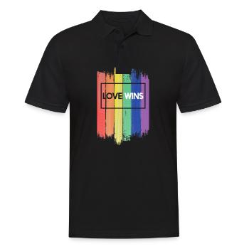 LGBT Rainbow Gay Pride Homo Lesbienne Gay - Polo Homme - noir - Devant - Kai (181cm)