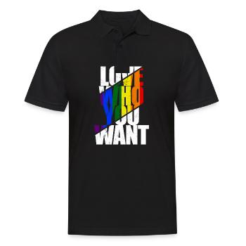 LGBT Rainbow Gay Pride Homo Lesbian Gay - Men's Polo Shirt - black - Front - Kai (181cm)