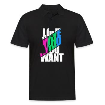 LGBT Rainbow Gay Pride Homo Lesbienne Gay - Polo Homme - noir - Devant - Kai (181cm)