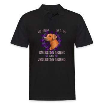 Zwei Rhodesian Ridgeback sind besser - Männer Poloshirt - Schwarz - Vorne - Kai (181cm)