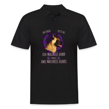Zwei Malinois sind besser als einer - Männer Poloshirt - Schwarz - Vorne - Kai (181cm)