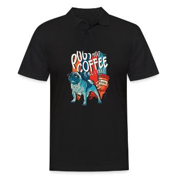 Drôle de carlin Chien de tête de chien - Polo Homme - noir - Devant - Kai (181cm)
