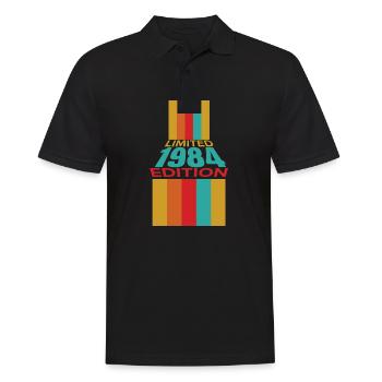 1984 Limited Edition Birthday Design - Men's Polo Shirt - black - Front - Kai (181cm)