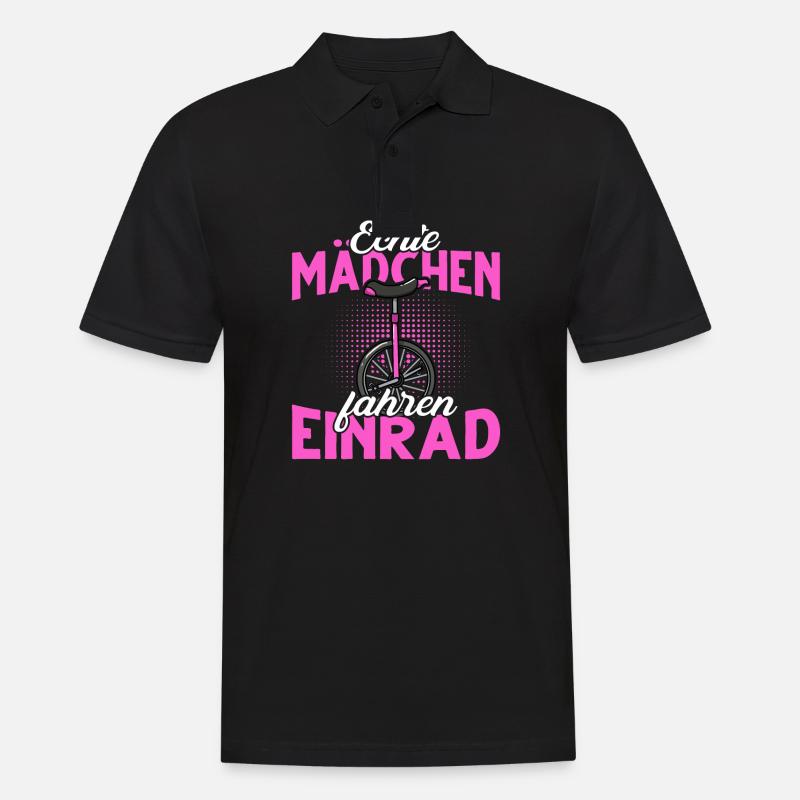 Echte Mädchen fahren Einrad - Männer Poloshirt - Schwarz