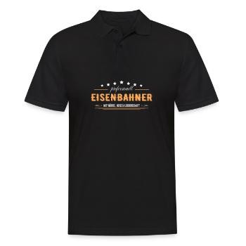 Eisenbahner - Männer Poloshirt - Schwarz - Vorne - Kai (181cm)