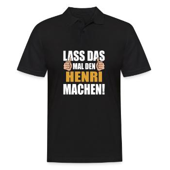 Lass das mal den Henri machen - Männer Poloshirt - Schwarz - Vorne - Kai (181cm)