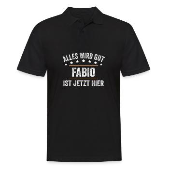 Fabio Vorname Name Geburtstag - Männer Poloshirt - Schwarz - Vorne - Kai (181cm)